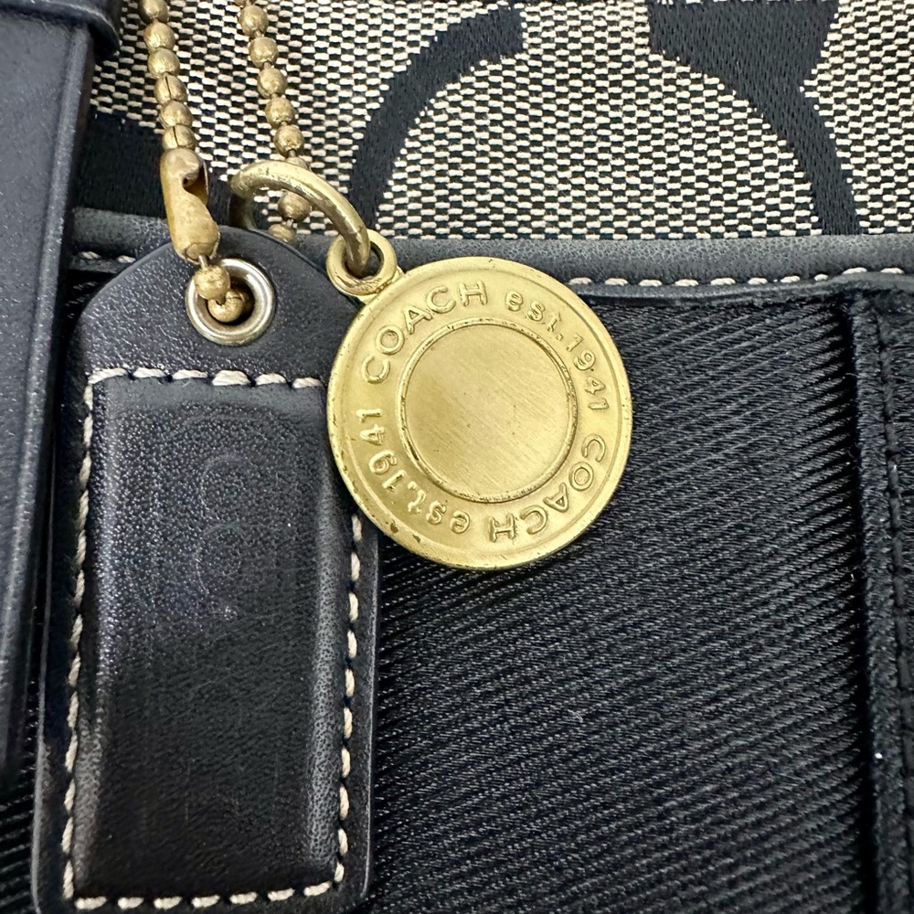Coach Black and Grayish Tan Legacy Crossbody Bag. EUC W Coach Tag & Bag Charm. - Picture 14 of 14